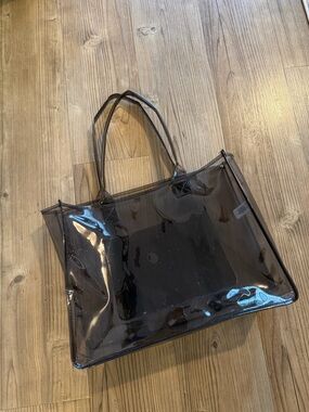 Clear Black PVC Tote Bag – Fashionable Transparent Carry-All